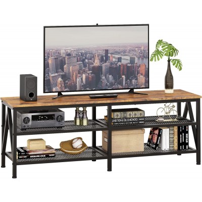 TV stand with 3-Tier Open Storage Shelves