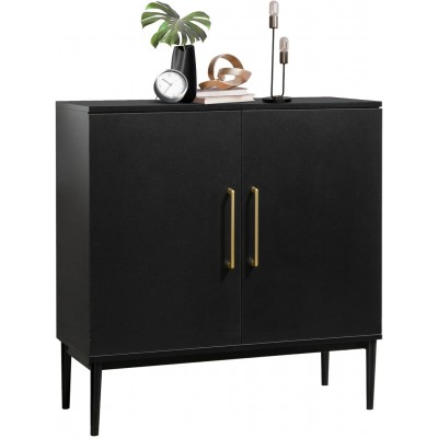 Modern Storage Cabinet, Free Standing Buffet Cabinet, Black