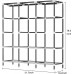 Wardrobe Closet,Portable Closet for Bedroom Steel Pipe Diameter 19mm Strong and Sturdy Black Portable Closets for Hanging Clothes with 3 Hanging rods, 6 Storage Shelves and Side Pockets