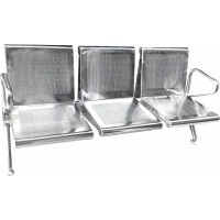 3 Seater Sitting Bench for Office, Hospital Reception, Patio Outdoor Stainless Steel Grade 304