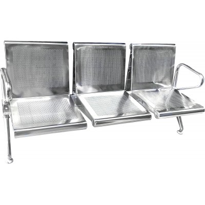 3 Seater Sitting Bench for Office, Hospital Reception, Patio Outdoor Stainless Steel Grade 304