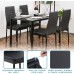 Dining Table Set Glass Dining Room Table Set for Small Spaces Kitchen Table and Chairs for 4 Table with Chairs Home Furniture Rectangular Modern (Black Glass)