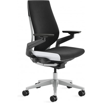 Gesture Office Chair - Ergonomic Work Chair with Wheels for Carpet - Comfortable Office Chair - Intuitive-to-Adjust Chairs for Desk - 360-Degree Arms - Licorice Fabric