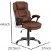 BM230362 44 x 27 x 28.5 in. Leatherette Office Chair with Cushioned Back & Metal Star Base Brown