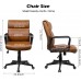 Leather Office Chair Brown Desk Chair Mid Back Leather Desk Chair Mid Century Office Chair for Home Office