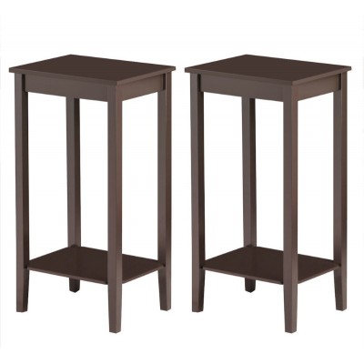 Set of 2 End Table Living Room Bedside Sofa Table Nightstand Wooden Side Table