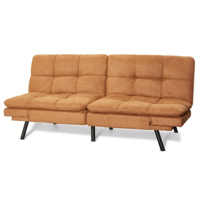 Mainstays Memory Foam Futon, Camel Suede