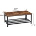 EROMMY Coffee Table, Industrial Coffee Table for Living Room, Living Room Table with Storage Shelf and Metal Frame, Easy Assembly