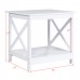 Costway End table X-Design Display Shelves Accent Sofa Side Table Nightstand White