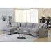 Emerald Home Analiese Linen Gray Sectional, with Pillows, Track Arms, Welt Seaming, And Block Feet